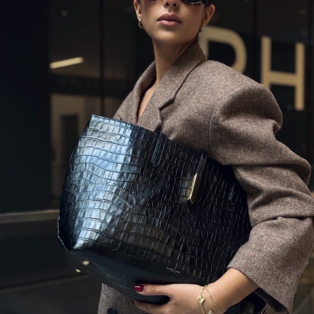 DeMellier Tote Tokyo Leather Croc embossed bag (NEW)